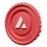 avalanche coin 3d logo