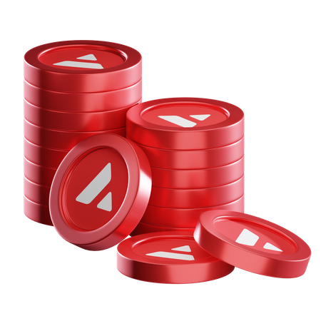 Avax Coin Stacks  3D Icon