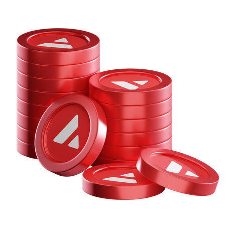 Avax Coin Stacks  3D Icon