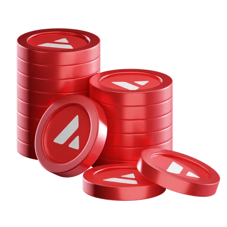 Avax Coin Stacks  3D Icon