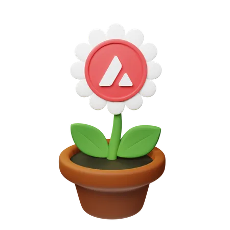 Avax Crypto Plant Pot  3D Icon