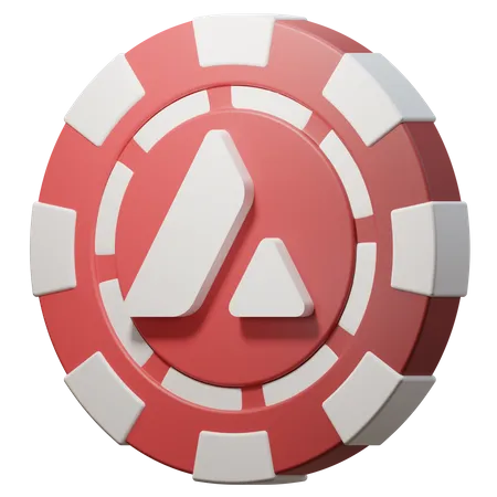 AVAX Poker Chip  3D Illustration