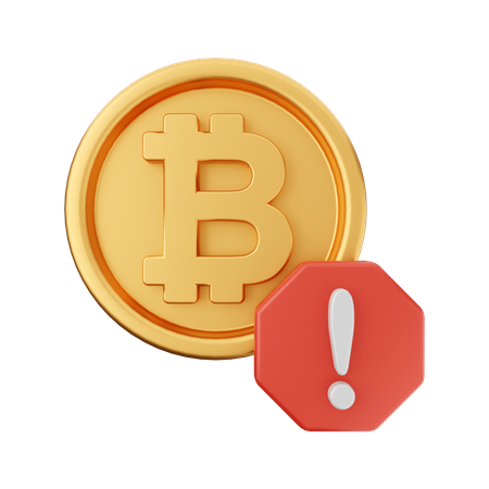 Avertissement Bitcoin  3D Icon