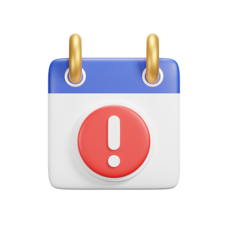 Calendrier d'avertissement  3D Icon