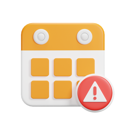 Calendrier d'avertissement  3D Icon