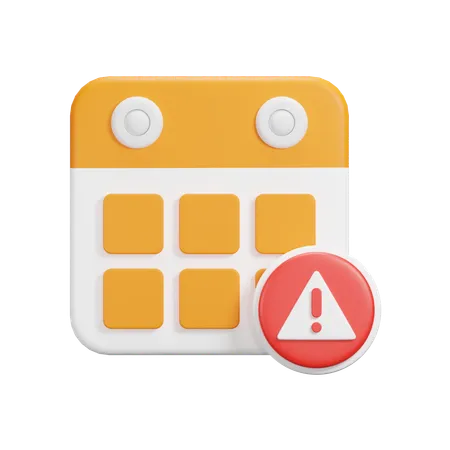 Calendrier d'avertissement  3D Icon