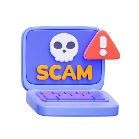 Avertissement d'escroquerie en ligne  3D Icon