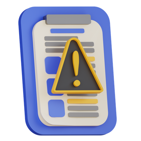 Document d'avertissement  3D Icon