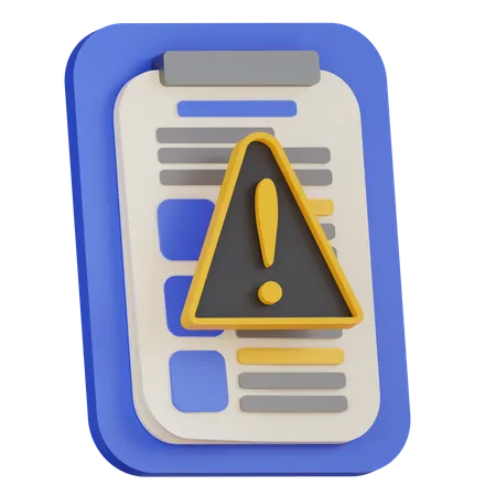 Document d'avertissement  3D Icon