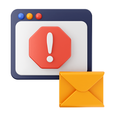 Email d'avertissement  3D Icon