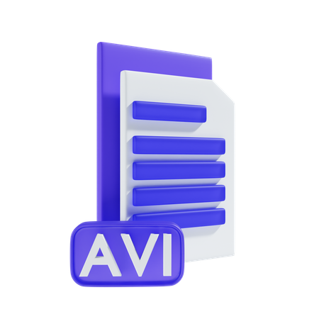 AVI file  3D Icon