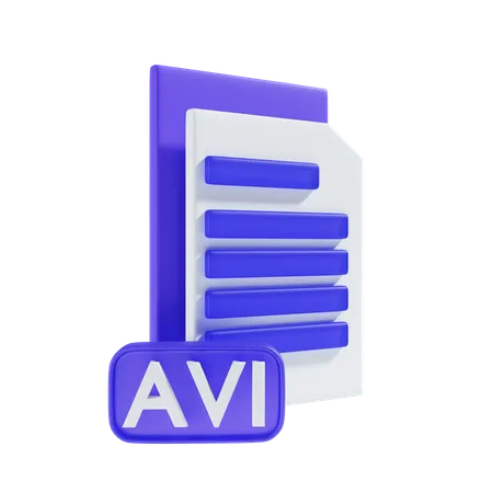 Avi File Icon 3 D Illustration 3D Icon