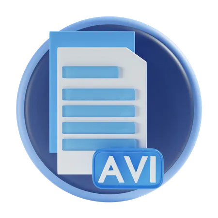 AVI file  3D Icon