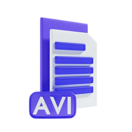 AVI file  3D Icon