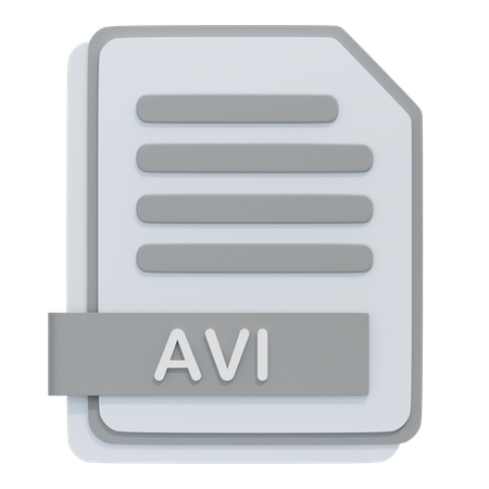 AVI File  3D Icon