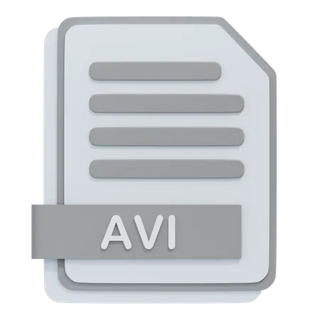 AVI File  3D Icon