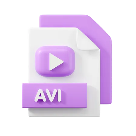 AVI File  3D Icon