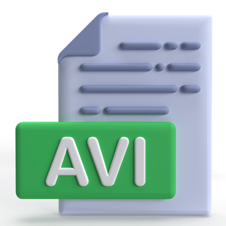 AVI File  3D Icon