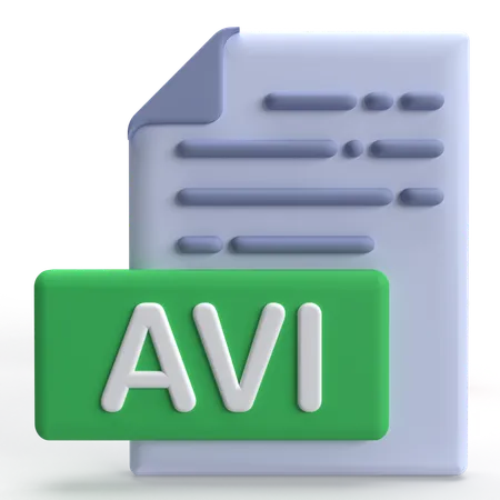 AVI File  3D Icon