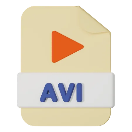 Avi Filename Extension 3 D Icon 3D Icon
