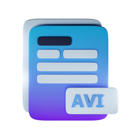 Avi file extension 3D Icon