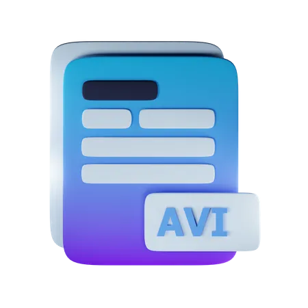 Avi file extension 3D Icon