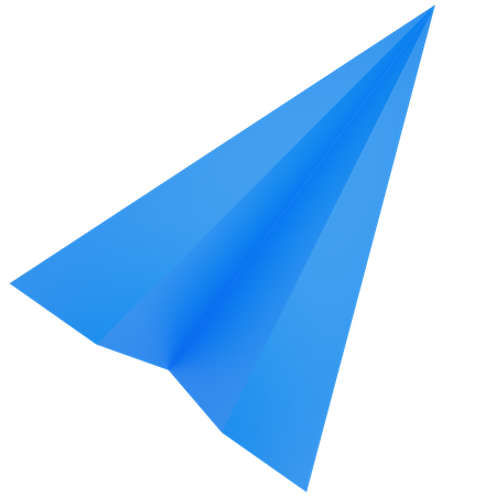 Avião de papel azul  3D Icon