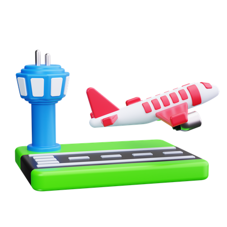 Decolagem do avião  3D Icon