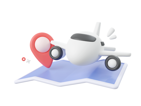 Avião no mapa  3D Icon