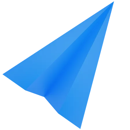 Avião de papel azul  3D Icon