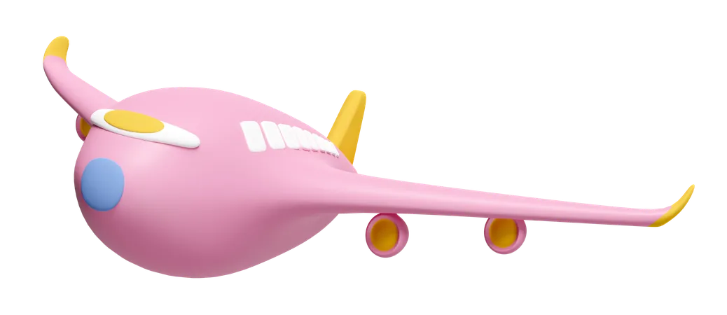 Avion De Dibujos Animados 3 D Aislado Avion Comercial A Reaccion Concepto De Viaje En Avion Ilustracion En 3 D 3D Illustration