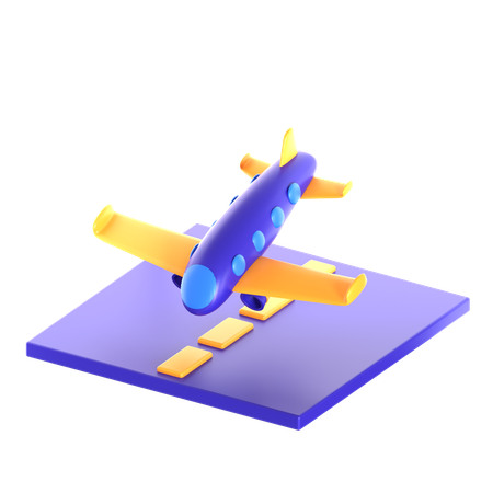 Atterrissage d'avion  3D Icon