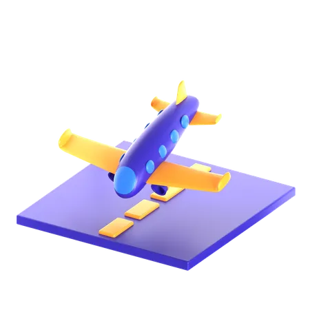 Atterrissage d'avion  3D Icon