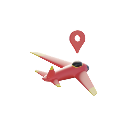 Avion avec pointeur de carte  3D Icon