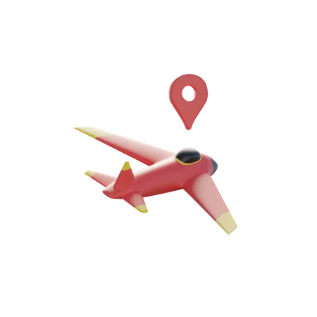 Avion avec pointeur de carte  3D Icon