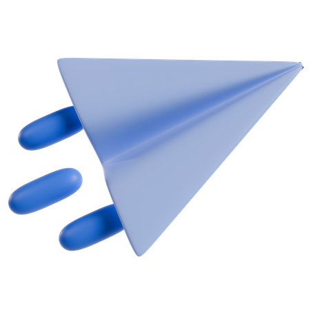 Avión de papel azul  3D Icon