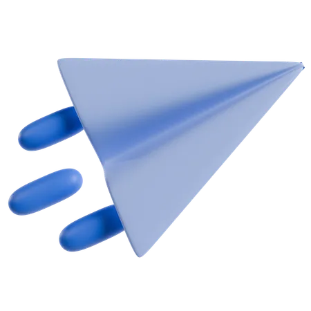 Avión de papel azul  3D Icon