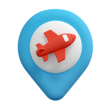 Épingle de localisation de l'avion  3D Icon