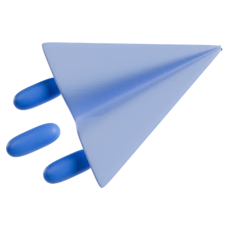 Avion en papier bleu  3D Icon