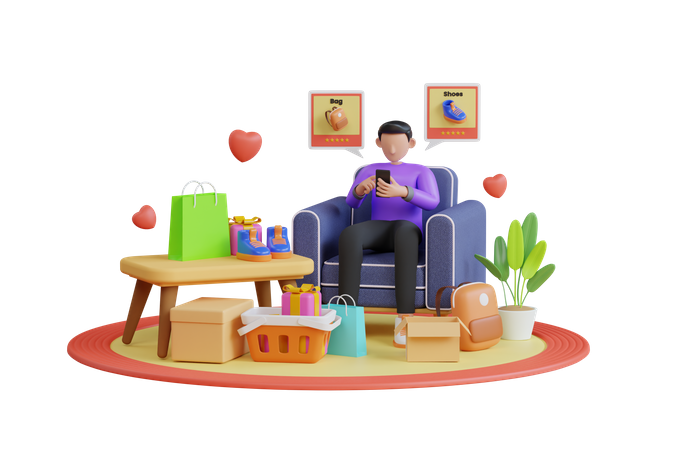 Avis clients évaluant les achats en ligne  3D Icon
