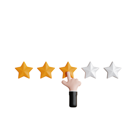 Avis trois étoiles  3D Icon