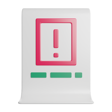 Alerta de aviso  3D Icon