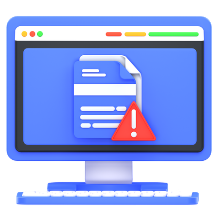 Aviso de arquivo de computador  3D Icon