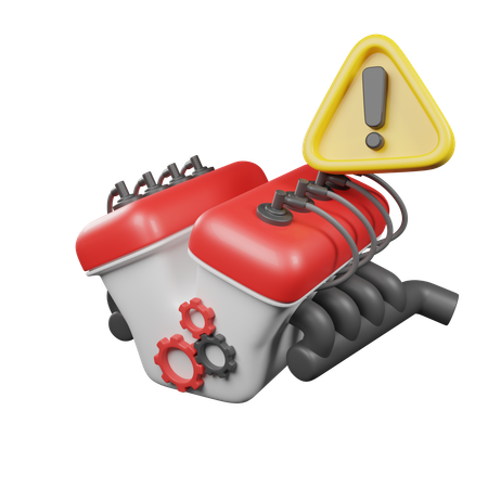 Aviso do motor V 8  3D Icon