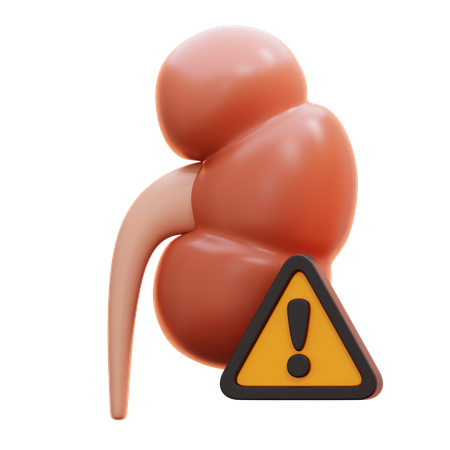 Aviso de perigo renal  3D Icon