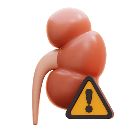 Aviso de perigo renal  3D Icon