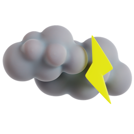 Aviso de relâmpagos em tempo tempestuoso  3D Icon