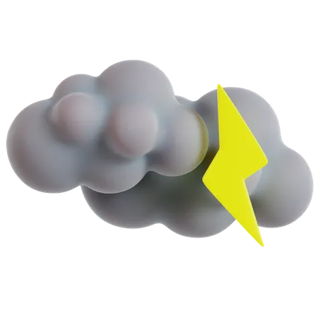 Aviso de relâmpagos em tempo tempestuoso  3D Icon