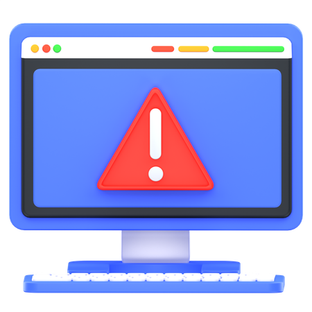 Aviso de vírus de computador  3D Icon