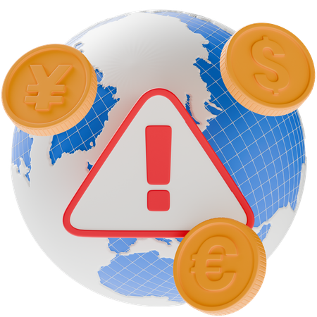 Alerta econômico global  3D Icon